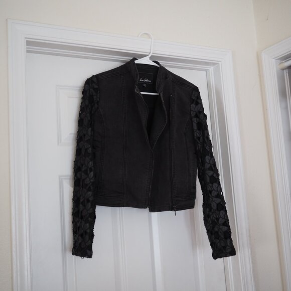 Gothcore Grunge Sam Edelman Biker Jacket Leaf cutout Sleeves sz XS - Picture 11 of 14